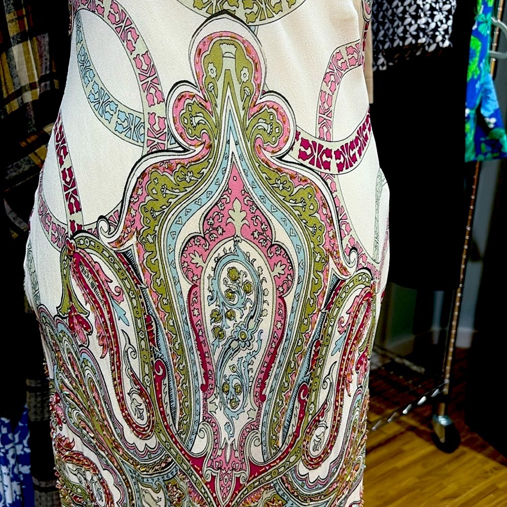 Nicole Miller Elegant Paisley Print Dress 100% silk - Picture 5 of 10